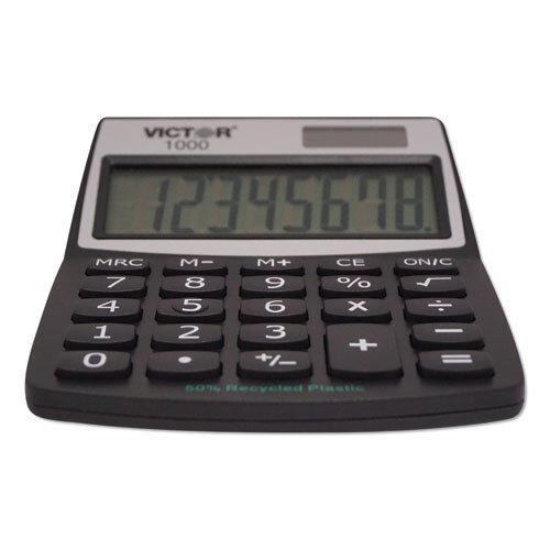 1000 Minidesk Calculator, Solar/battery, 8-digit Lcd 1000 Minidesk Calculator, Solar/battery, 8-digit Lcd