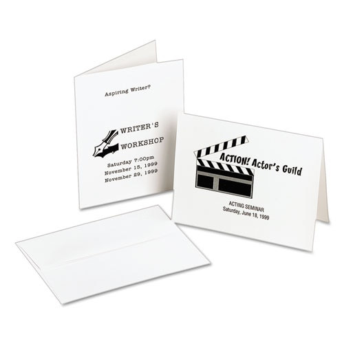 Note Cards, Laser Printer, 4 1/4 X 5 1/2, Uncoated White, 60/pack With Envelopes