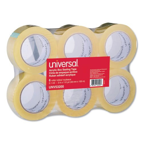 Deluxe General-purpose Acrylic Box Sealing Tape, 3" Core, 1.88" X 110 Yds, Clear, 6/pack Deluxe General-purpose Acrylic Box Sealing Tape, 3" Core, 1.88" X 110 Yds, Clear, 6/pack