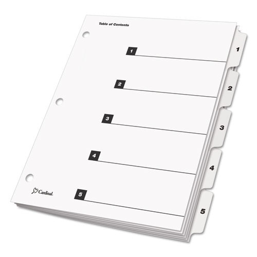 Onestep Printable Table Of Contents And Dividers, 5-tab, 1 To 5, 11 X 8.5, White, 1 Set Onestep Printable Table Of Contents And Dividers, 5-tab, 1 To 5, 11 X 8.5, White, 1 Set