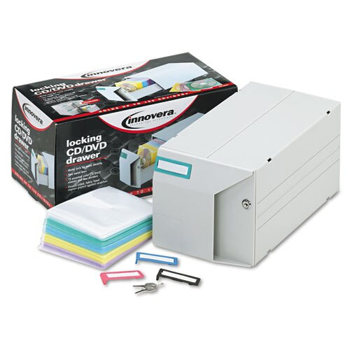 Cd/dvd Storage Drawer, Holds 150 Discs, Light Gray Cd/dvd Storage Drawer, Holds 150 Discs, Light Gray