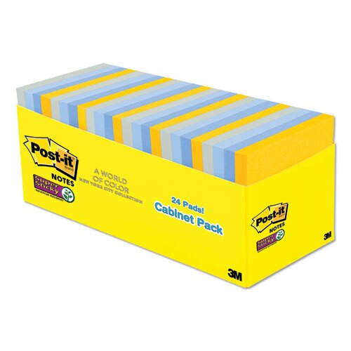 Pads In New York Colors Notes, 3 X 3, 70-sheet, 24/pack Pads In New York Colors Notes, 3 X 3, 70-sheet, 24/pack