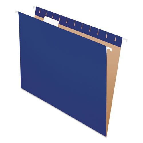 Colored Hanging Folders, Letter Size, 1/5-cut Tab, Navy, 25/box Colored Hanging Folders, Letter Size, 1/5-cut Tab, Navy, 25/box