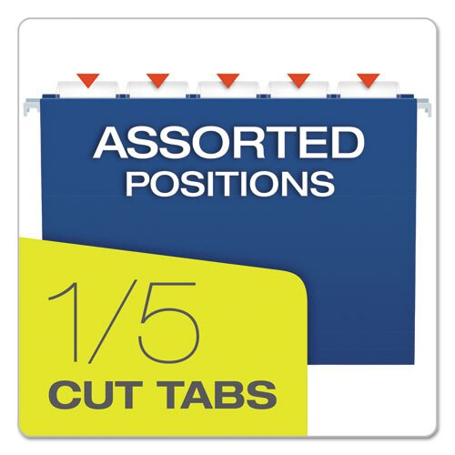 Colored Hanging Folders, Letter Size, 1/5-cut Tab, Navy, 25/box Colored Hanging Folders, Letter Size, 1/5-cut Tab, Navy, 25/box