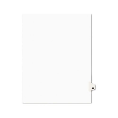 Preprinted Legal Exhibit Side Tab Index Dividers, Avery Style, 10-tab, 22, 11 X 8.5, White, 25/pack Preprinted Legal Exhibit Side Tab Index Dividers, Avery Style, 10-tab, 22, 11 X 8.5, White, 25/pack