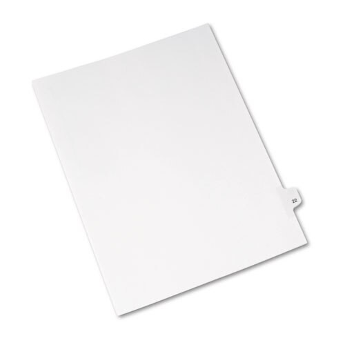 Preprinted Legal Exhibit Side Tab Index Dividers, Avery Style, 10-tab, 22, 11 X 8.5, White, 25/pack Preprinted Legal Exhibit Side Tab Index Dividers, Avery Style, 10-tab, 22, 11 X 8.5, White, 25/pack