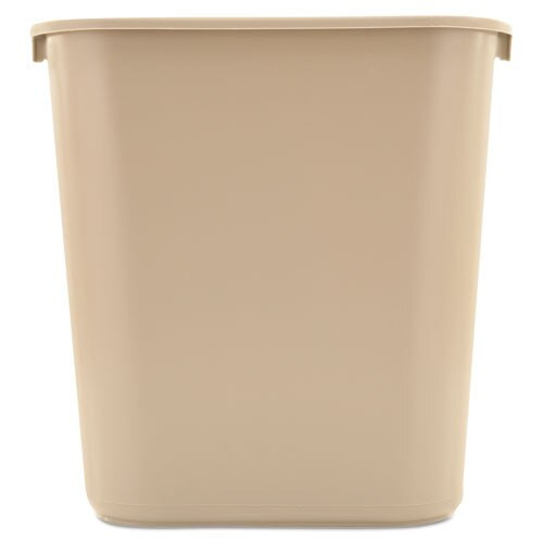 Deskside Plastic Wastebasket, Rectangular, 7 Gal, Beige Deskside Plastic Wastebasket, Rectangular, 7 Gal, Beige