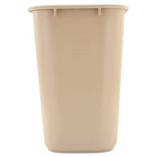 Deskside Plastic Wastebasket, Rectangular, 7 Gal, Beige Deskside Plastic Wastebasket, Rectangular, 7 Gal, Beige