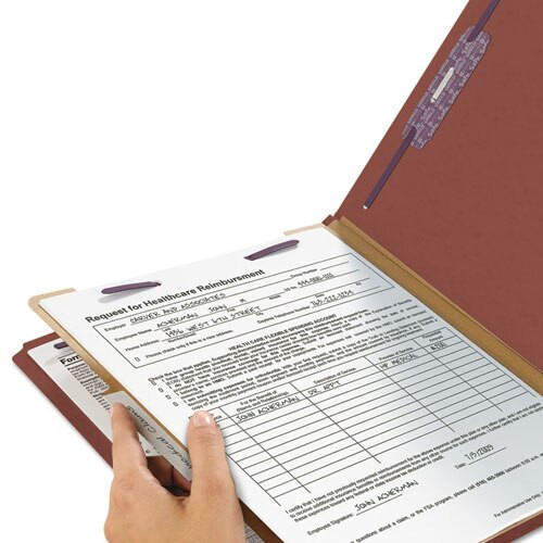 100% Recycled Pressboard Classification Folders, 1 Divider, Letter Size, Red, 10/box 100% Recycled Pressboard Classification Folders, 1 Divider, Letter Size, Red, 10/box