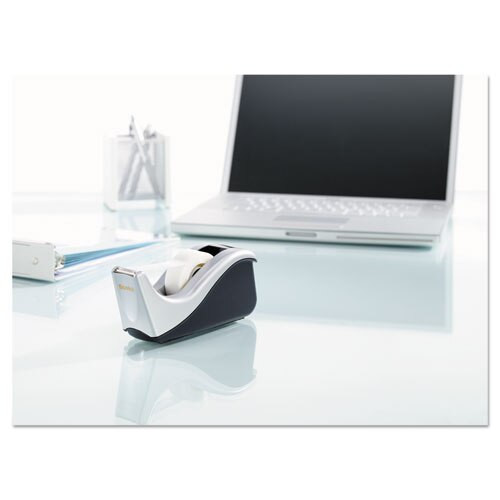 Value Desktop Tape Dispenser, Attached 1" Core, Black/silver Value Desktop Tape Dispenser, Attached 1" Core, Black/silver