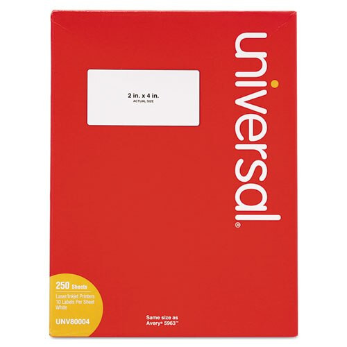 White Labels, Inkjet/laser Printers, 3.33 X 4, White, 6/sheet, 100 Sheets/box White Labels, Inkjet/laser Printers, 3.33 X 4, White, 6/sheet, 100 Sheets/box