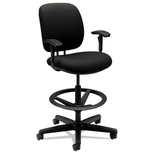 Comfortask Task Stool With Adjustable Footring, 32" Seat Height, Supports Up To 300 Lbs, Black Seat/back, Black Base Comfortask Task Stool With Adjustable Footring, 32" Seat Height, Supports Up To 300 Lbs, Black Seat/back, Black Base