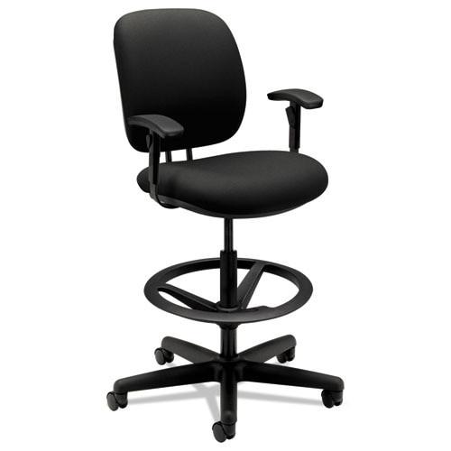 Comfortask Task Stool With Adjustable Footring, 32" Seat Height, Supports Up To 300 Lbs, Black Seat/back, Black Base Comfortask Task Stool With Adjustable Footring, 32" Seat Height, Supports Up To 300 Lbs, Black Seat/back, Black Base