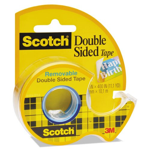 Double-sided Removable Tape In Handheld Dispenser, 1" Core, 0.75" X 33.33 Ft, Clear Double-sided Removable Tape In Handheld Dispenser, 1" Core, 0.75" X 33.33 Ft, Clear