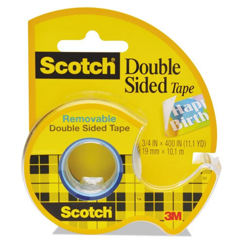 Double-sided Removable Tape In Handheld Dispenser, 1" Core, 0.75" X 33.33 Ft, Clear Double-sided Removable Tape In Handheld Dispenser, 1" Core, 0.75" X 33.33 Ft, Clear