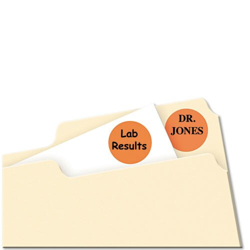 Printable Self-adhesive Removable Color-coding Labels, 0.75" Dia., Neon Orange, 24/sheet, 42 Sheets/pack Printable Self-adhesive Removable Color-coding Labels, 0.75" Dia., Neon Orange, 24/sheet, 42 Sheets/pack