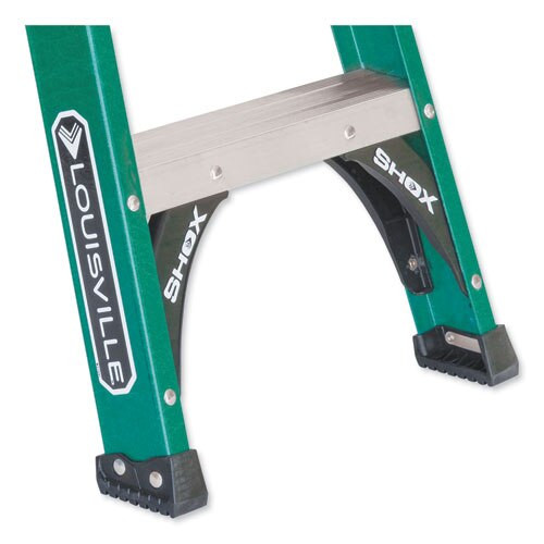 Fiberglass Step Ladder, 8 Ft Working Height, 225 Lbs Capacity, 7 Step, Green/black Fiberglass Step Ladder, 8 Ft Working Height, 225 Lbs Capacity, 7 Step, Green/black