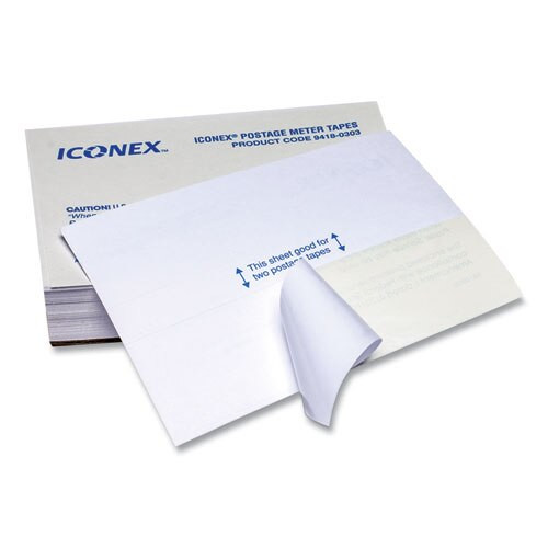 Postage Meter Labels, Double Tape Strips, 4 X 5.5 - 1.75 X 5.5, White, 2/sheet, 150 Sheets/pack Postage Meter Labels, Double Tape Strips, 4 X 5.5 - 1.75 X 5.5, White, 2/sheet, 150 Sheets/pack