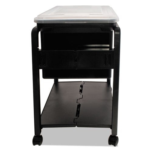 Folding Mobile File Cart, 14.5w X 18.5d X 21.75h, Clear/black Folding Mobile File Cart, 14.5w X 18.5d X 21.75h, Clear/black