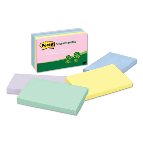 Recycled Note Pads, 3 X 5, Assorted Helsinki Colors, 100-sheet, 5/pack Recycled Note Pads, 3 X 5, Assorted Helsinki Colors, 100-sheet, 5/pack