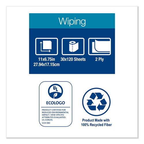 Handi-size Perforated Roll Towel, 2-ply, 11 X 6.75, White, 120/roll, 30/ct Handi-size Perforated Roll Towel, 2-ply, 11 X 6.75, White, 120/roll, 30/ct