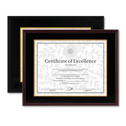 Hardwood Document/certificate Frame W/mat, 11 X 14, 8 1/2 X 11, Black Hardwood Document/certificate Frame W/mat, 11 X 14, 8 1/2 X 11, Black
