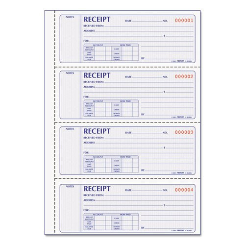 Money Receipt Book, 7 X 2 3/4, Carbonless Duplicate, 200 Sets/book Money Receipt Book, 7 X 2 3/4, Carbonless Duplicate, 200 Sets/book