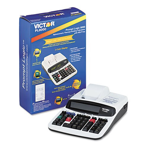 Pl8000 One-color Prompt Logic Printing Calculator, Black Print, 8 Lines/sec Pl8000 One-color Prompt Logic Printing Calculator, Black Print, 8 Lines/sec