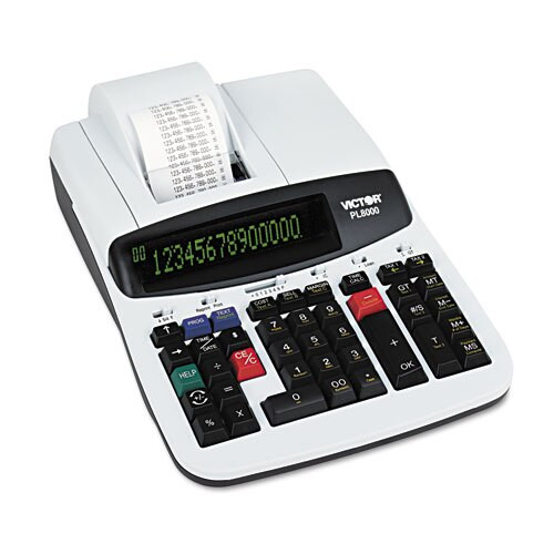 Pl8000 One-color Prompt Logic Printing Calculator, Black Print, 8 Lines/sec Pl8000 One-color Prompt Logic Printing Calculator, Black Print, 8 Lines/sec