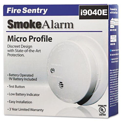 Battery-operated Smoke Alarm Unit, 9v, 85db Alarm, 3 7/8" Dia Battery-operated Smoke Alarm Unit, 9v, 85db Alarm, 3 7/8" Dia