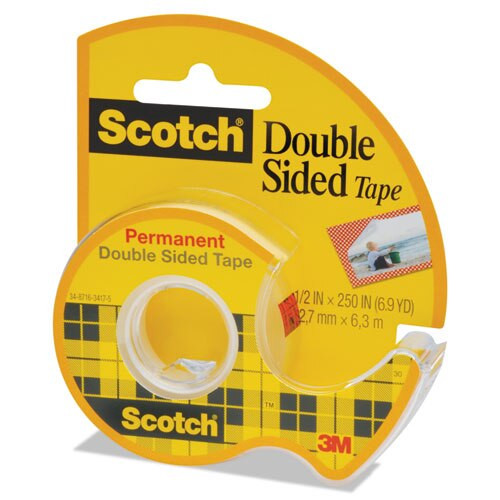 Double-sided Permanent Tape In Handheld Dispenser, 1" Core, 0.5" X 20.83 Ft, Clear Double-sided Permanent Tape In Handheld Dispenser, 1" Core, 0.5" X 20.83 Ft, Clear