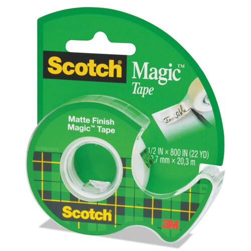 Magic Tape In Handheld Dispenser, 1" Core, 0.5" X 66.66 Ft, Clear Magic Tape In Handheld Dispenser, 1" Core, 0.5" X 66.66 Ft, Clear