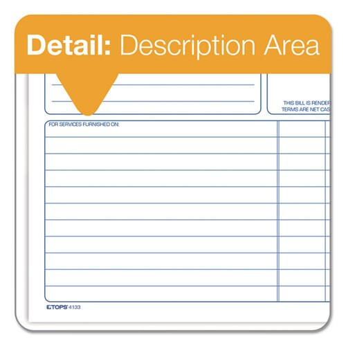 Spiralbound Service Invoices, 8 1/2 X 7-3/4, Two-part Carbonless, 50 Sets/book Spiralbound Service Invoices, 8 1/2 X 7-3/4, Two-part Carbonless, 50 Sets/book