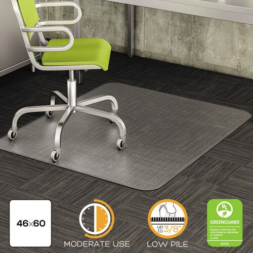 Duramat Moderate Use Chair Mat, Low Pile Carpet, Flat, 46 X 60, Rectangle, Clear Duramat Moderate Use Chair Mat, Low Pile Carpet, Flat, 46 X 60, Rectangle, Clear