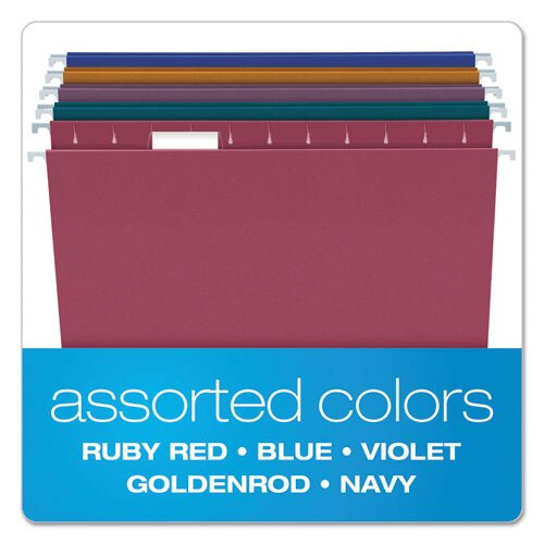 Earthwise By Pendaflex 100% Recycled Colored Hanging File Folders, Letter Size, 1/5-cut Tab, Assorted, 20/box Earthwise By Pendaflex 100% Recycled Colored Hanging File Folders, Letter Size, 1/5-cut Tab, Assorted, 20/box
