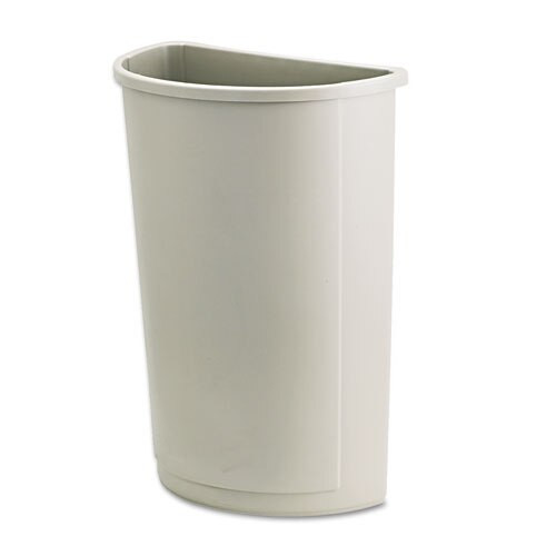 Untouchable Waste Container, Half-round, Plastic, 21 Gal, Beige Untouchable Waste Container, Half-round, Plastic, 21 Gal, Beige