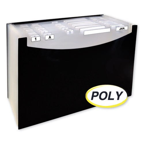 21-pocket Stand-up Design Expanding File, 12" Expansion, 21 Sections, 1/21-cut Tab, Legal Size, Black 21-pocket Stand-up Design Expanding File, 12" Expansion, 21 Sections, 1/21-cut Tab, Legal Size, Black