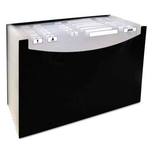 21-pocket Stand-up Design Expanding File, 12" Expansion, 21 Sections, 1/21-cut Tab, Legal Size, Black 21-pocket Stand-up Design Expanding File, 12" Expansion, 21 Sections, 1/21-cut Tab, Legal Size, Black