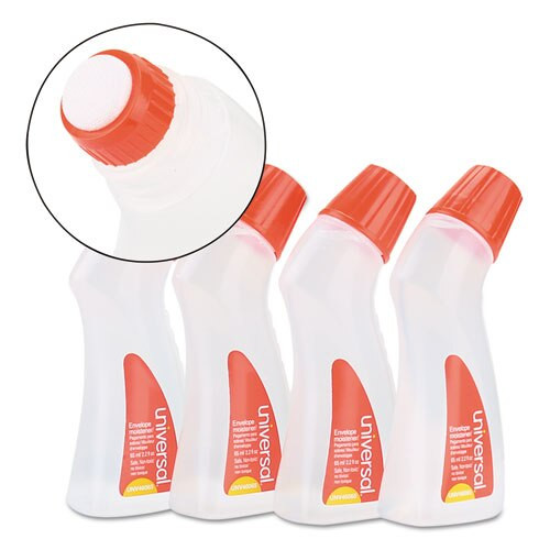 Envelope Moistener With Adhesive, 2.2 Oz Bottle, Clear, 4/pack Envelope Moistener With Adhesive, 2.2 Oz Bottle, Clear, 4/pack