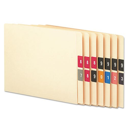 Numerical End Tab File Folder Labels, 0-9, 1.5 X 1.5, Assorted, 250/roll, 10 Rolls/box Numerical End Tab File Folder Labels, 0-9, 1.5 X 1.5, Assorted, 250/roll, 10 Rolls/box