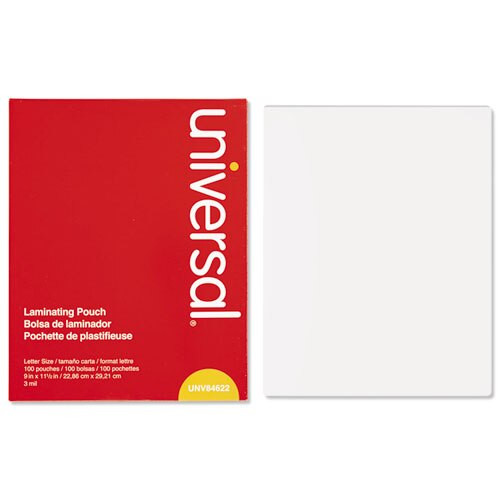 Laminating Pouches, 3 Mil, 9" X 11.5", Matte Clear, 100/box Laminating Pouches, 3 Mil, 9" X 11.5", Matte Clear, 100/box
