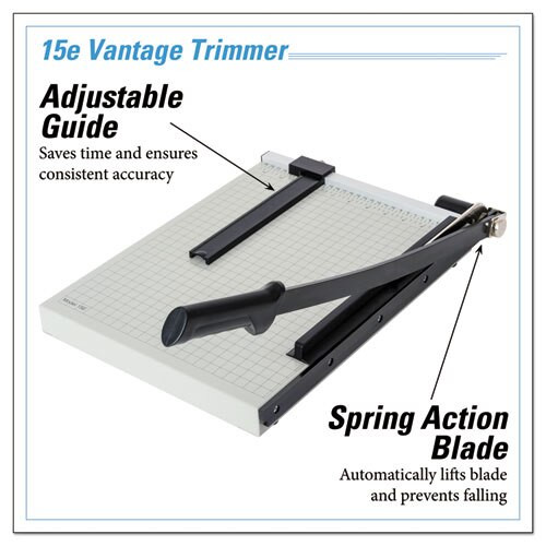 Vantage Guillotine Paper Trimmer/cutter, 15 Sheets, 15" Cut Length Vantage Guillotine Paper Trimmer/cutter, 15 Sheets, 15" Cut Length