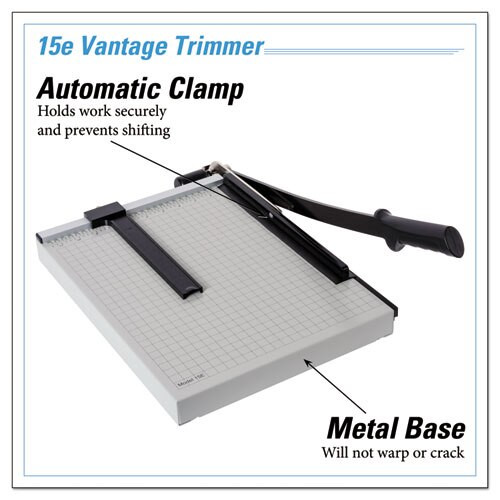 Vantage Guillotine Paper Trimmer/cutter, 15 Sheets, 15" Cut Length Vantage Guillotine Paper Trimmer/cutter, 15 Sheets, 15" Cut Length