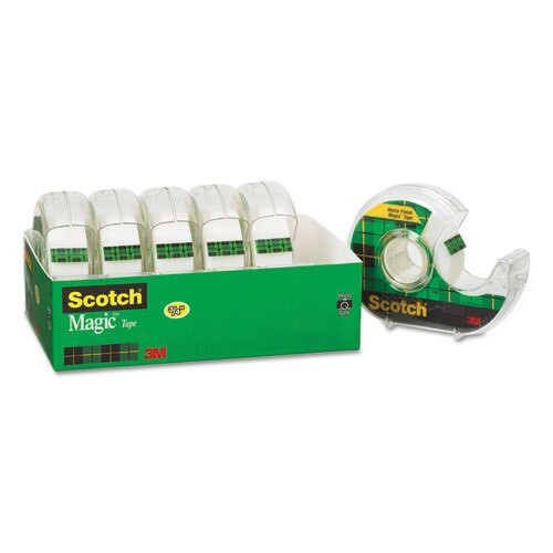 Magic Tape In Handheld Dispenser, 1" Core, 0.75" X 54.17 Ft, Clear, 6/pack Magic Tape In Handheld Dispenser, 1" Core, 0.75" X 54.17 Ft, Clear, 6/pack