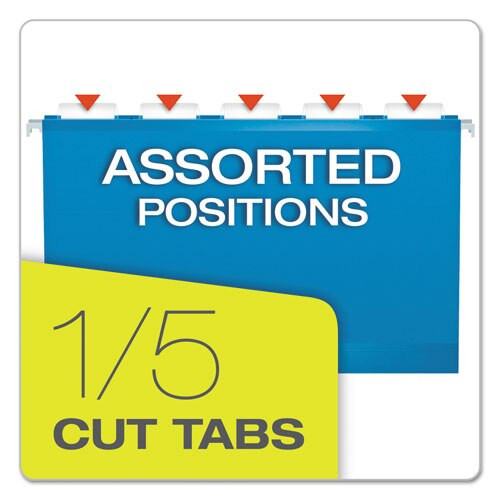 Extra Capacity Reinforced Hanging File Folders With Box Bottom, Legal Size, 1/5-cut Tab, Blue, 25/box Extra Capacity Reinforced Hanging File Folders With Box Bottom, Legal Size, 1/5-cut Tab, Blue, 25/box