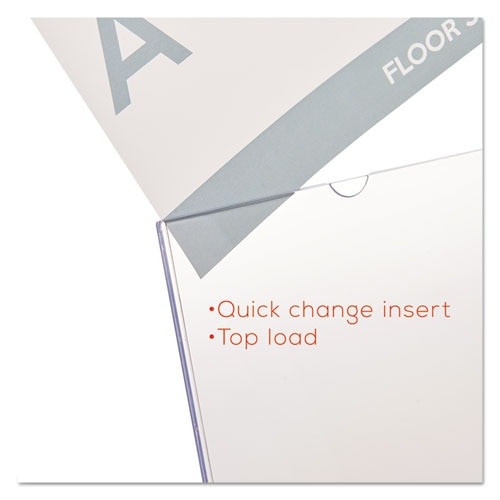 Superior Image Slanted Sign Holder, Portrait, 8 1/2 X 11 Insert, Clear Superior Image Slanted Sign Holder, Portrait, 8 1/2 X 11 Insert, Clear