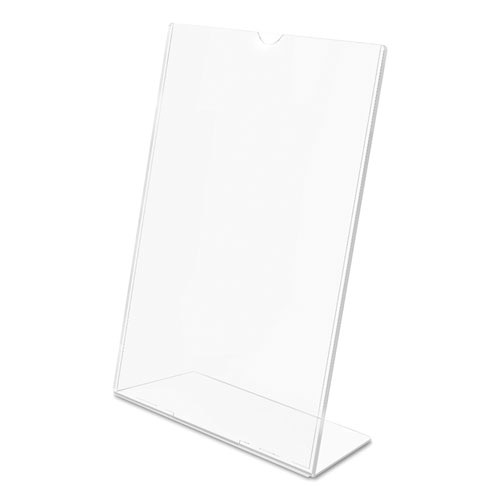 Superior Image Slanted Sign Holder, Portrait, 8 1/2 X 11 Insert, Clear Superior Image Slanted Sign Holder, Portrait, 8 1/2 X 11 Insert, Clear