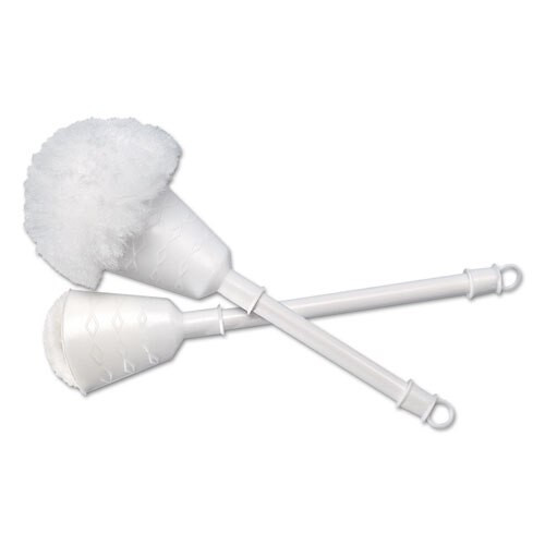 Cone Bowl Mop, 10" Handle, 2" Dia. Head, Plastic, White Cone Bowl Mop, 10" Handle, 2" Dia. Head, Plastic, White