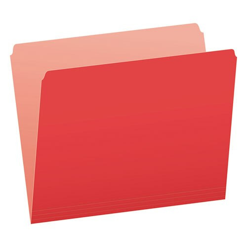 Colored File Folders, Straight Tab, Letter Size, Red/light Red, 100/box Colored File Folders, Straight Tab, Letter Size, Red/light Red, 100/box