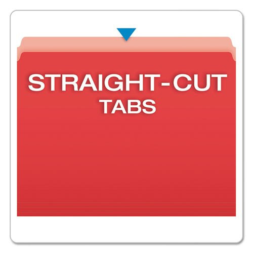 Colored File Folders, Straight Tab, Letter Size, Red/light Red, 100/box Colored File Folders, Straight Tab, Letter Size, Red/light Red, 100/box